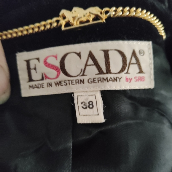 Escada Vintage 80s Velvet Blazer - Sz 38 - Picture 6 of 13